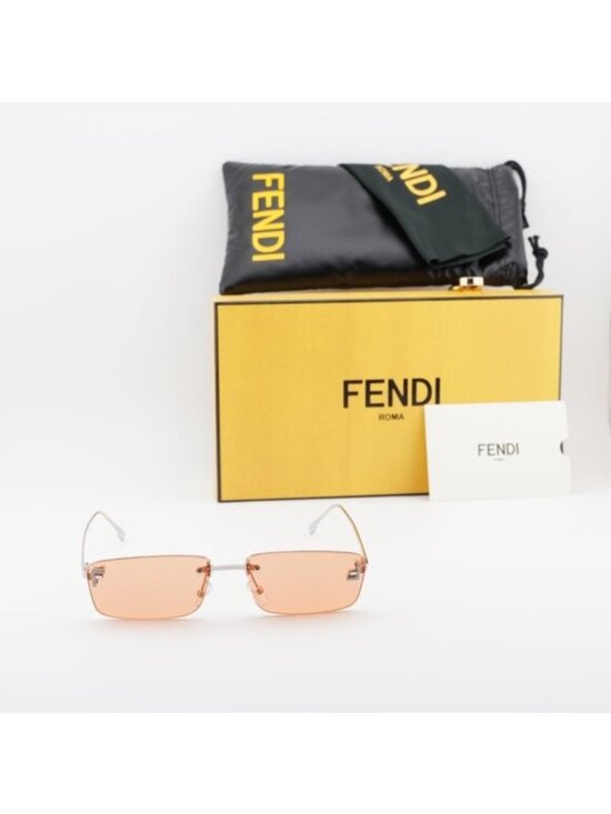 Fendi FE4172US 16J Rectangle Sunglasses - Silver/Red main image 8